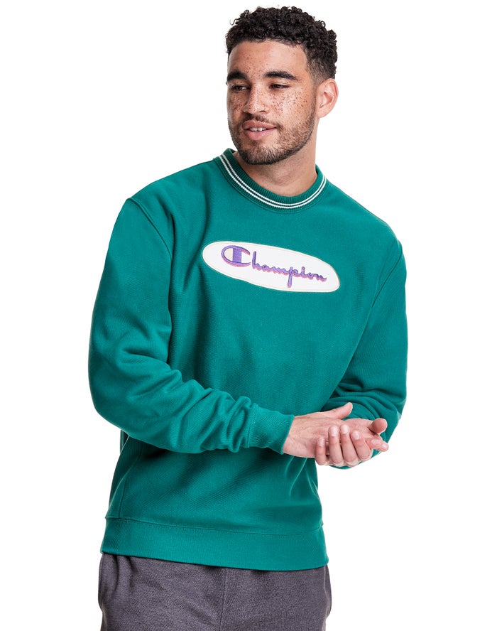 Champion Premium Reverse Weave® Crew Sweatshirt Heren - Groen - Belgie 2835VTGNS